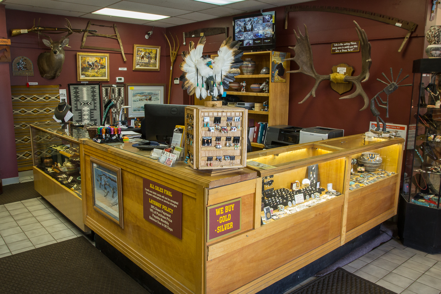 Inside San Juan Trading Post pawn shop in Pagosa Springs Colorado